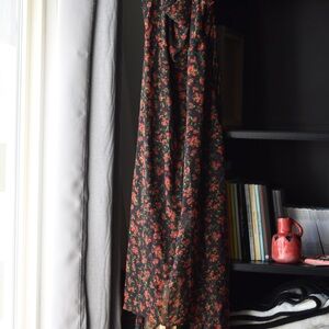 Wild Fable Black Dress with Red Floral Design